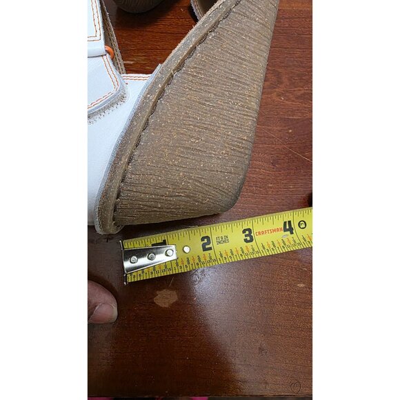 Clarks White Leather Adjustable Strappy Wedge Sandals Womens Size 9 - Picture 8 of 8